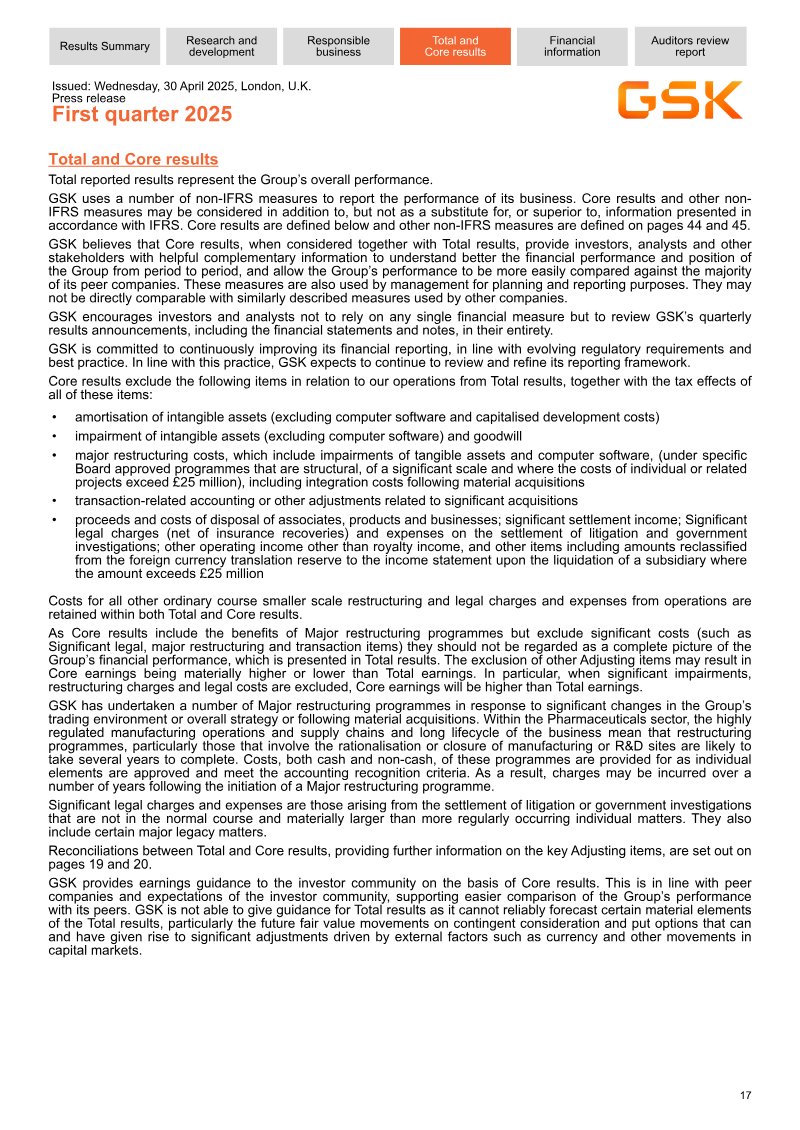 GSK First Quarter 2025 Performance Report | Game Industry Library