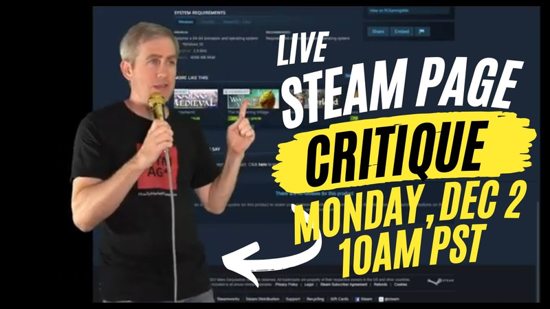 Cover of Steam Page Critique to Celebrate Gray Friday Sale!