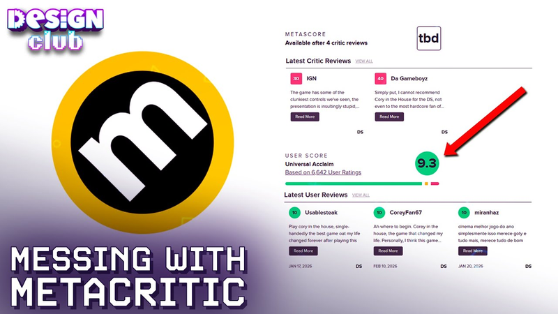 Cover of The Battle for Best User Rated Game on Metacritic | Design Club