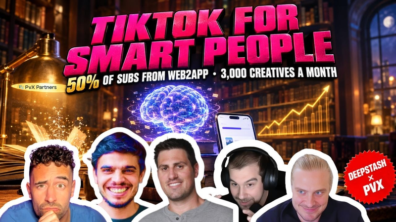 Cover of 🧠 How Deepstash gets 50% of subscribers from Web2App & 3,000 creatives a month