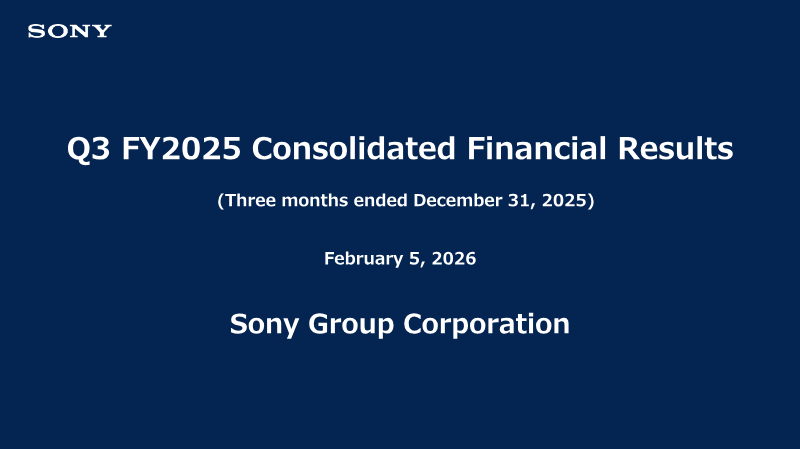 Cover of Sony Group Corporation Q3 FY2025 Consolidated Financial Results