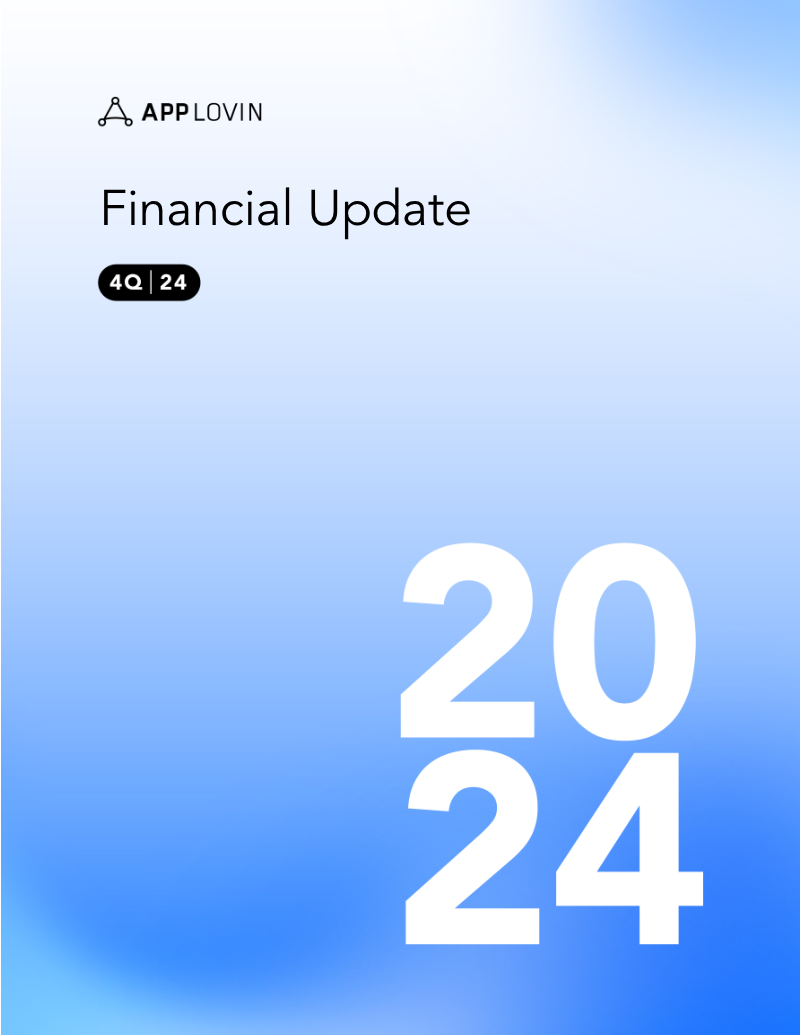 Cover of AppLovin 4Q24 Financial Update