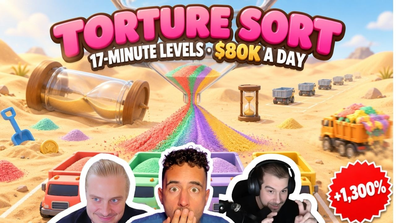 Cover of ⏳ Torture Sort is REAL: Jam Bus SandFall makes $80K/Day and is slow as hell!