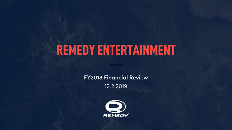 Cover of Remedy Entertainment FY2018 Financial Review