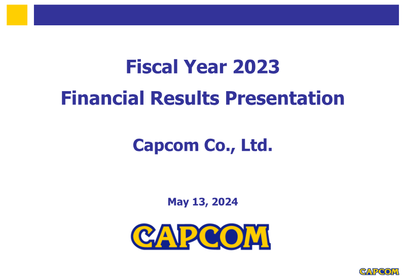 Cover of Capcom FY2023 Financial Results Presentation