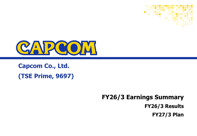 Cover of Capcom FY26/3 Earnings Summary