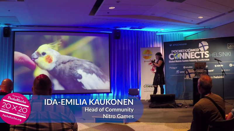 Cover of PGC Helsinki 2018 Pecha Kucha sessions: Nitro Games' Ida-Emilia Kaukonen