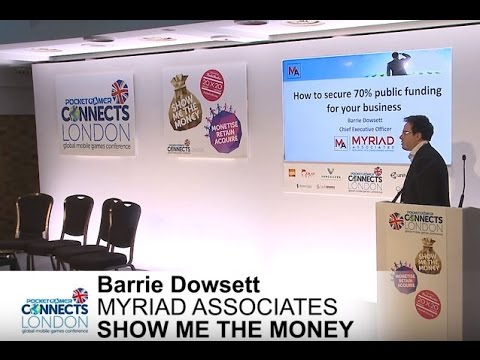 Cover of Myriad's Barrie Dowsett on getting public money for your game