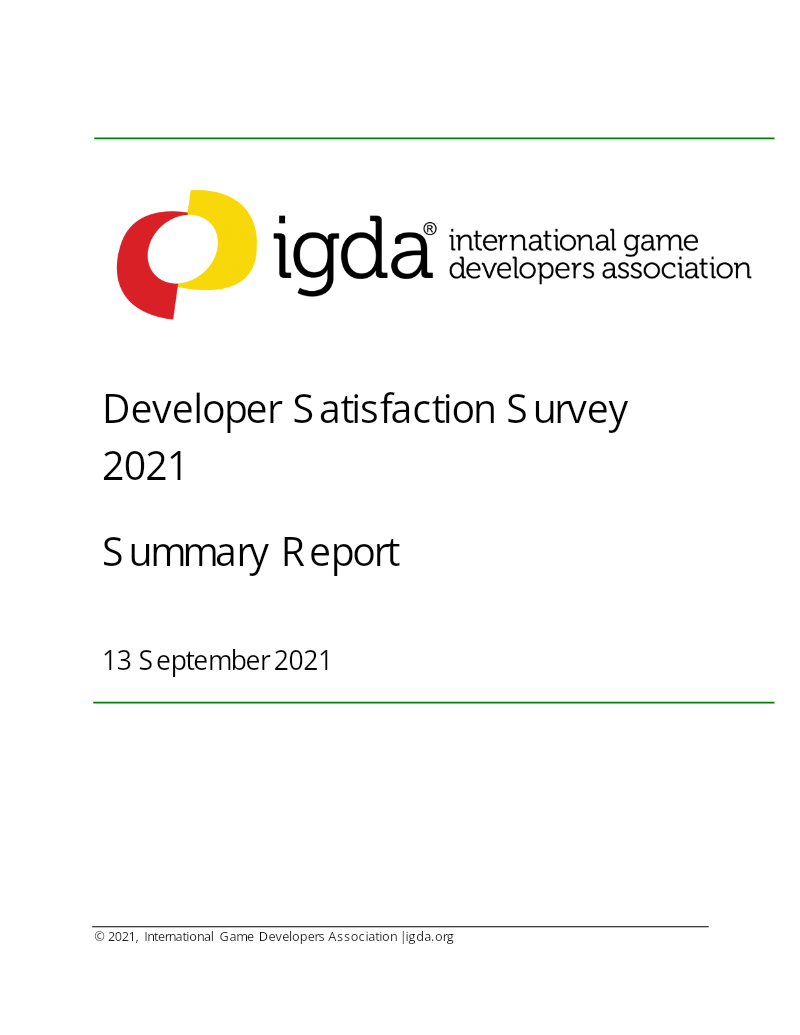 Cover of Developer Satisfaction Survey 2021: Summary Report