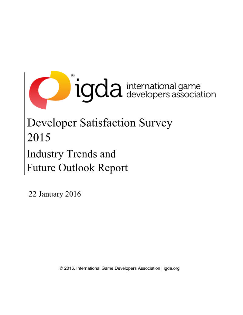 Cover of Developer Satisfaction Survey 2015: Industry Trends and Future Outlook Report