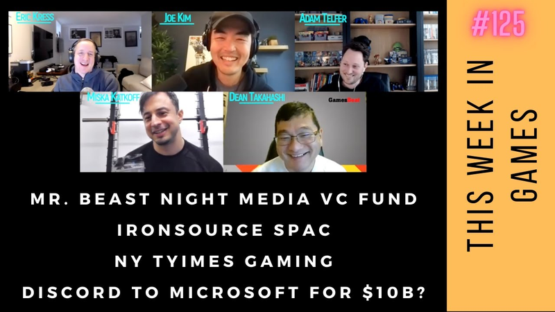 Cover of TWIG 125: Mr. Beast Night Media VC Fund, Ironsource SPAC, NY Times Gaming, Discord for $10B?