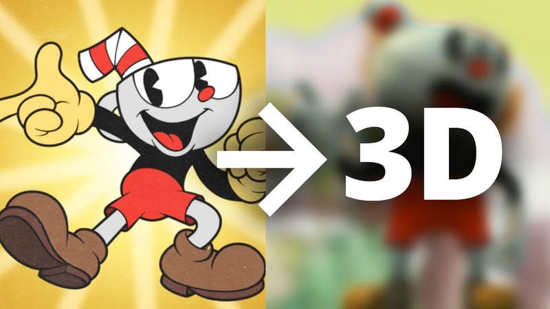 Cover of 3 Tips for Stylized Character Models in Blender (Cuphead in 3D!)
