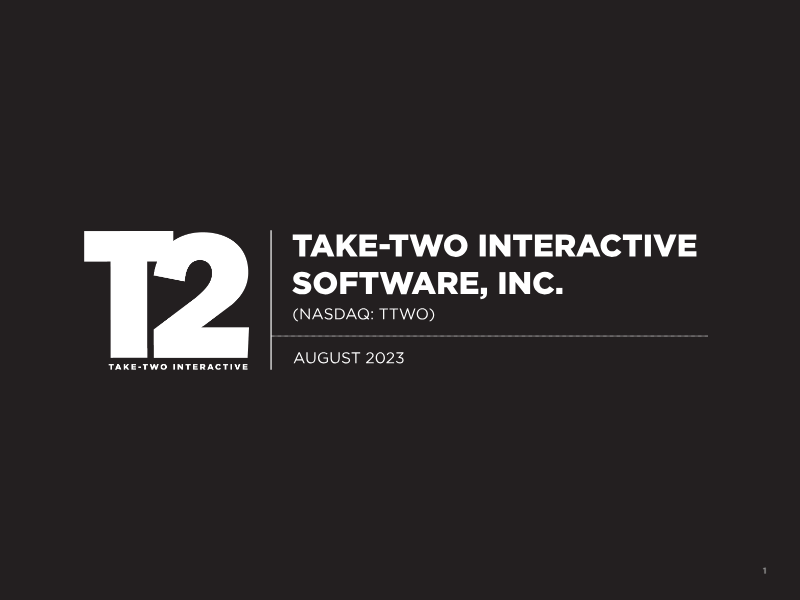Cover of Take-Two Interactive Investor Presentation: August 2023