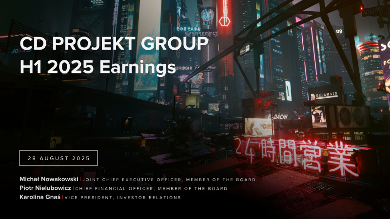 Cover of CD PROJEKT Group H1 2025 Earnings Presentation