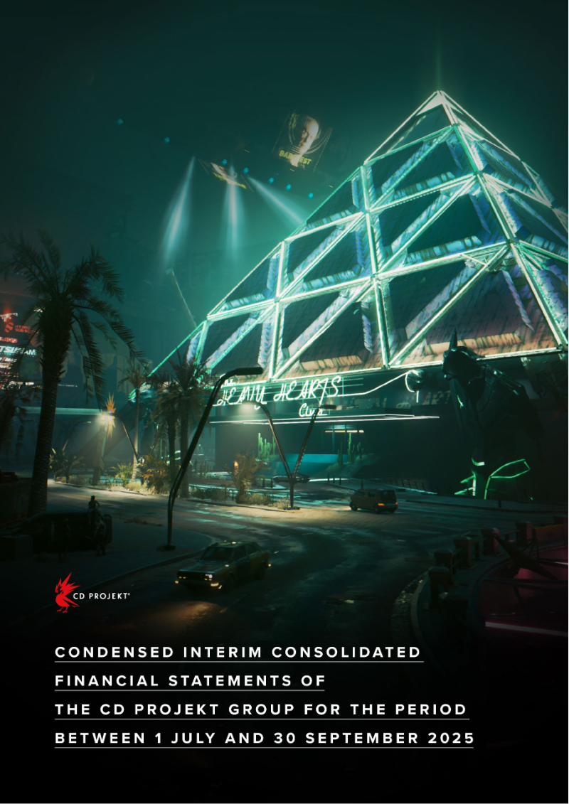Cover of CD PROJEKT Group Condensed Interim Consolidated Financial Statements: Q3 2025