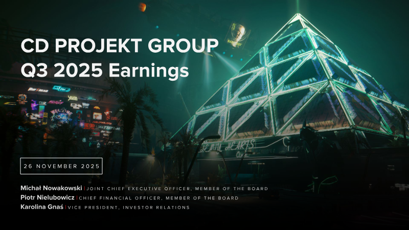 Cover of CD PROJEKT Group Q3 2025 Earnings Presentation