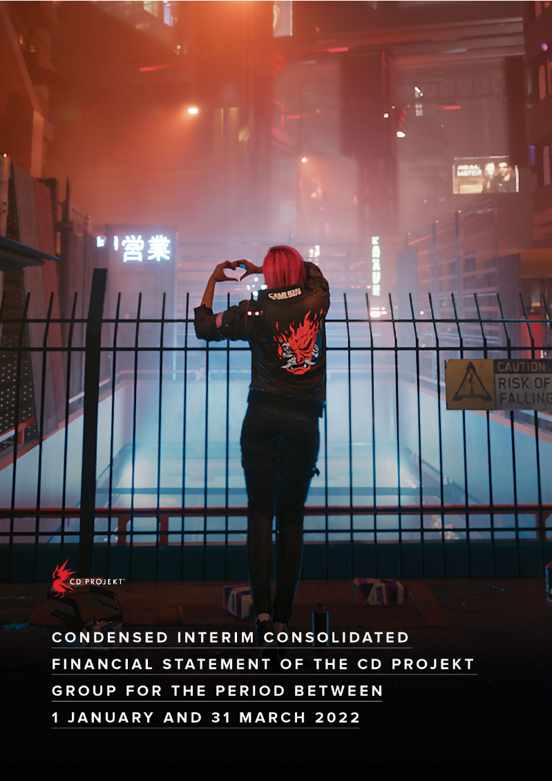 Cover of Condensed Interim Consolidated Financial Statement of the CD PROJEKT Group: Q1 2022