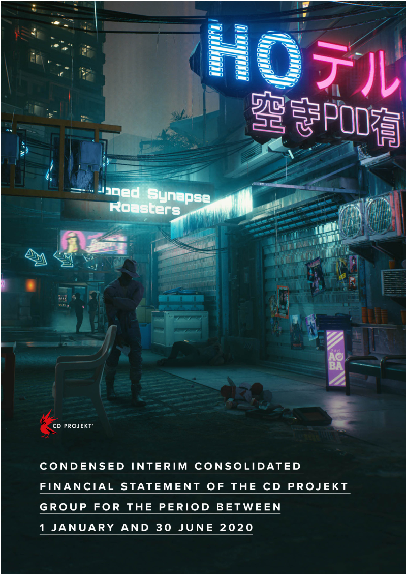 Cover of Condensed Interim Consolidated Financial Statement of the CD PROJEKT Group: H1 2020