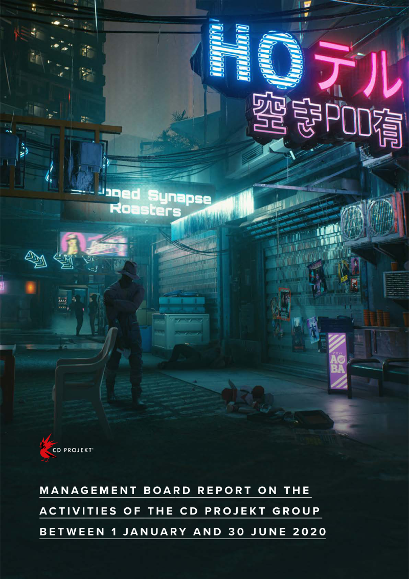 Cover of Management Board Report on the Activities of the CD PROJEKT Group: H1 2020