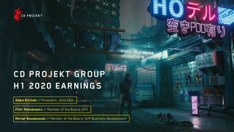 Cover of CD PROJEKT Group H1 2020 Earnings Presentation