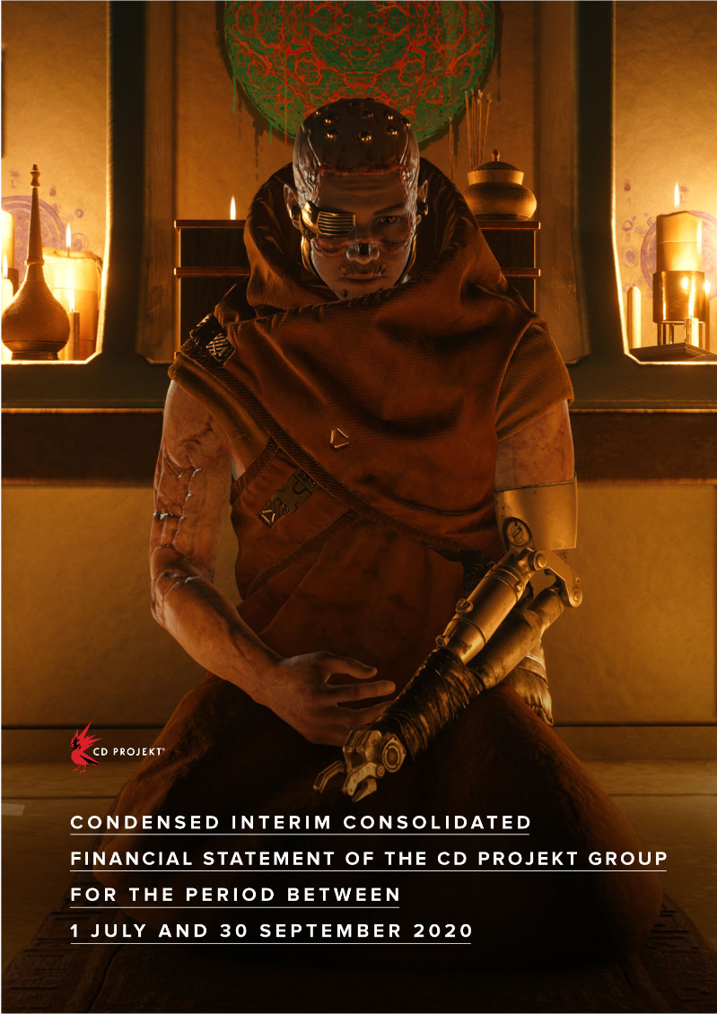 Cover of CD PROJEKT Group Condensed Interim Consolidated Financial Statement: Q3 2020