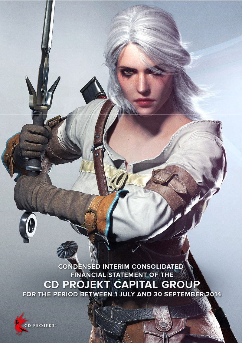 Cover of Condensed Interim Consolidated Financial Statement: CD Projekt Capital Group Q3 2014