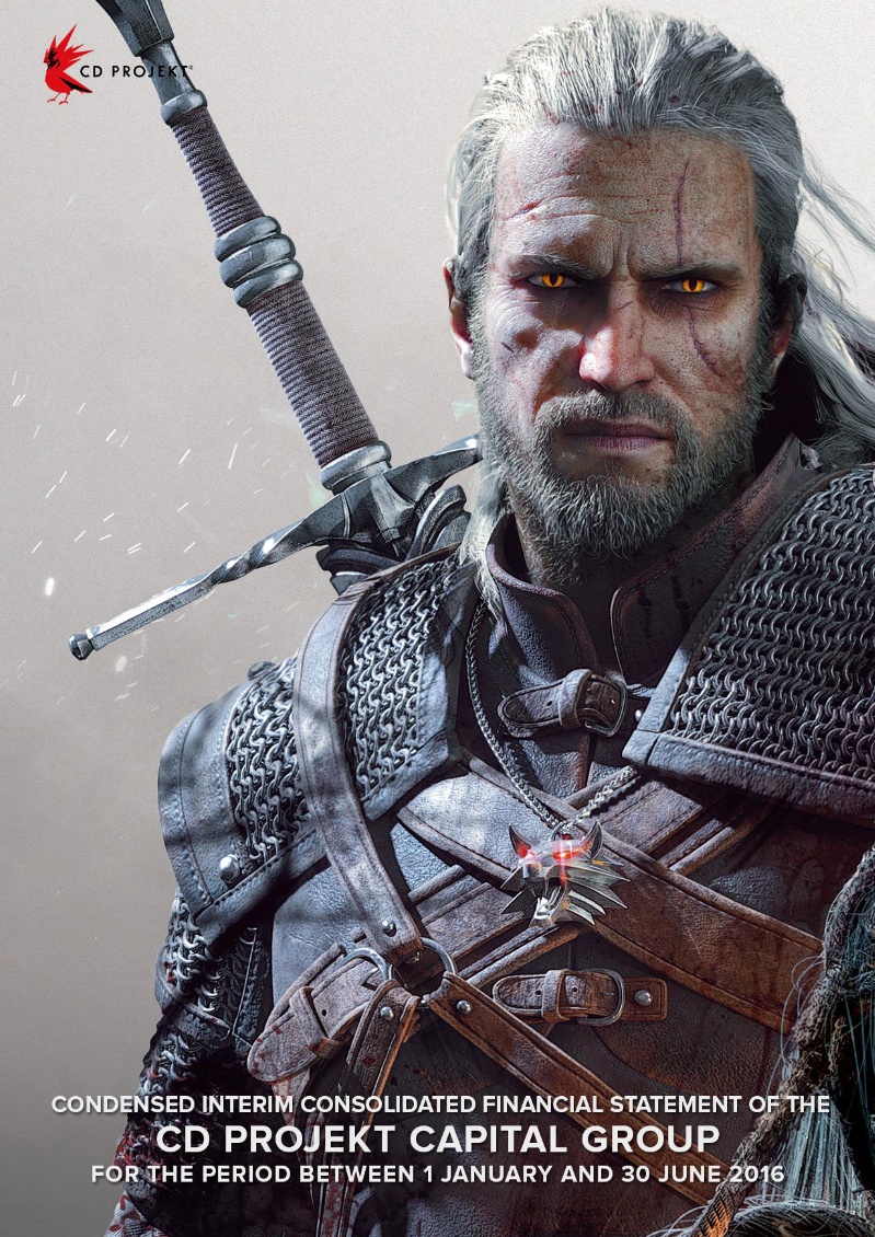 Cover of Condensed Interim Consolidated Financial Statement of the CD PROJEKT Capital Group: H1 2016