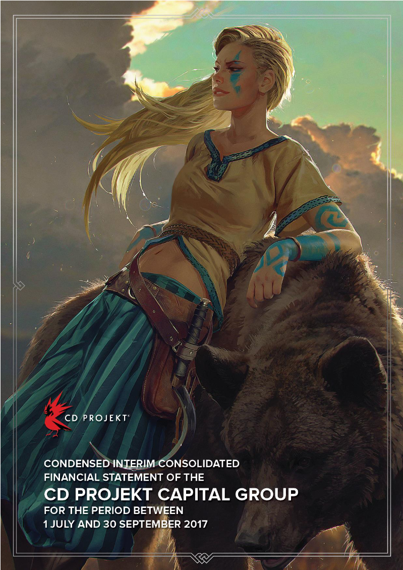 Cover of Condensed Interim Consolidated Financial Statement of the CD PROJEKT Capital Group: Q3 2017