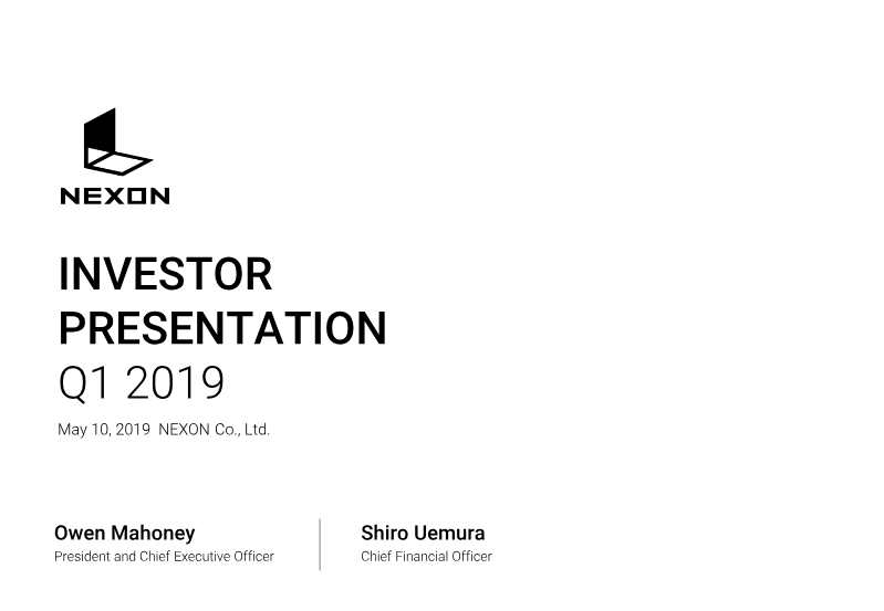 Cover of Nexon Q1 2019 Investor Presentation