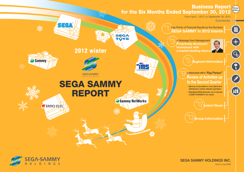 Cover of Sega Sammy Business Report: Interim Six Months Ended September 2012