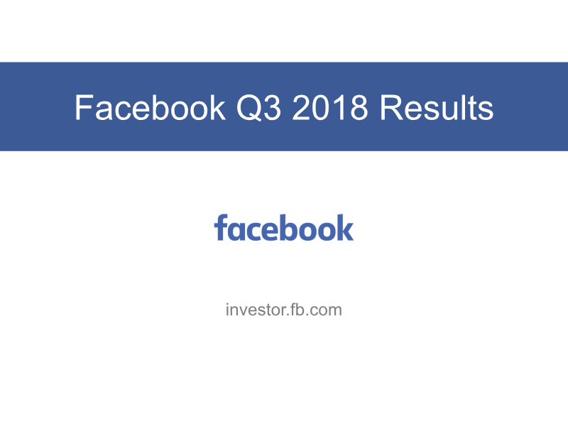Cover of Facebook Q3 2018 Results