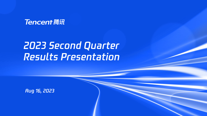 Cover of Tencent 2023 Second Quarter Results Presentation