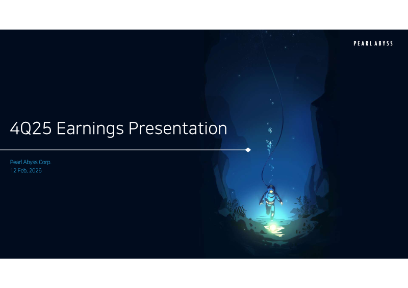 Cover of Pearl Abyss 4Q25 Earnings Presentation
