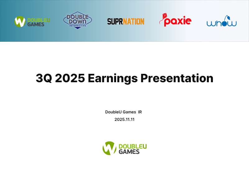 Cover of DoubleU Games 3Q 2025 Earnings Presentation