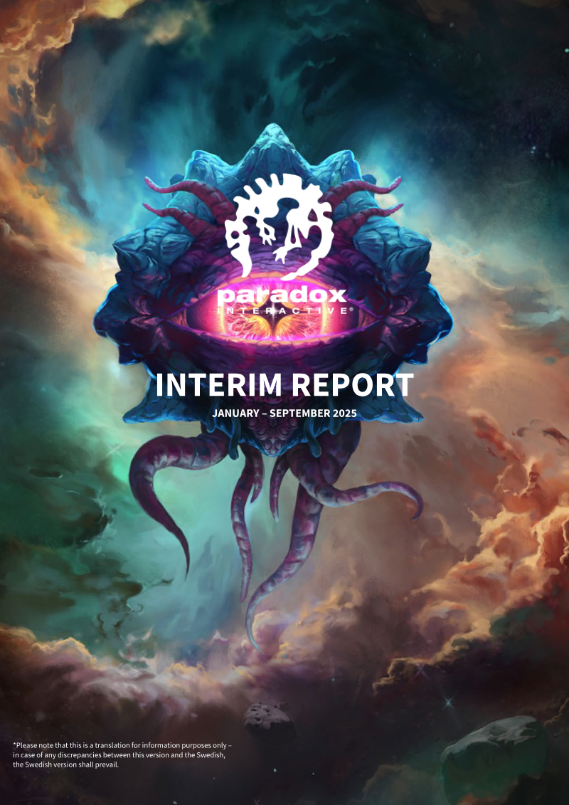 Cover of Paradox Interactive Interim Report: January – September 2025