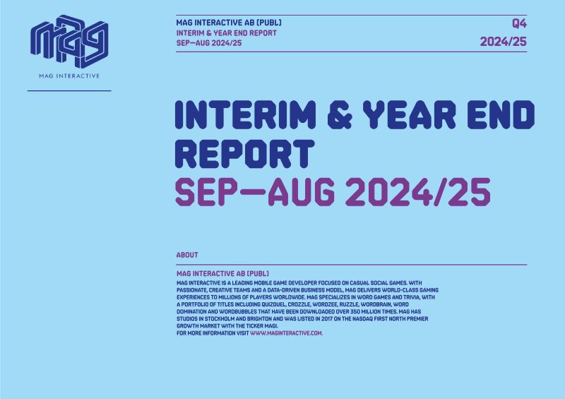 Cover of MAG Interactive Q4 Interim and Year End Report 2024/25