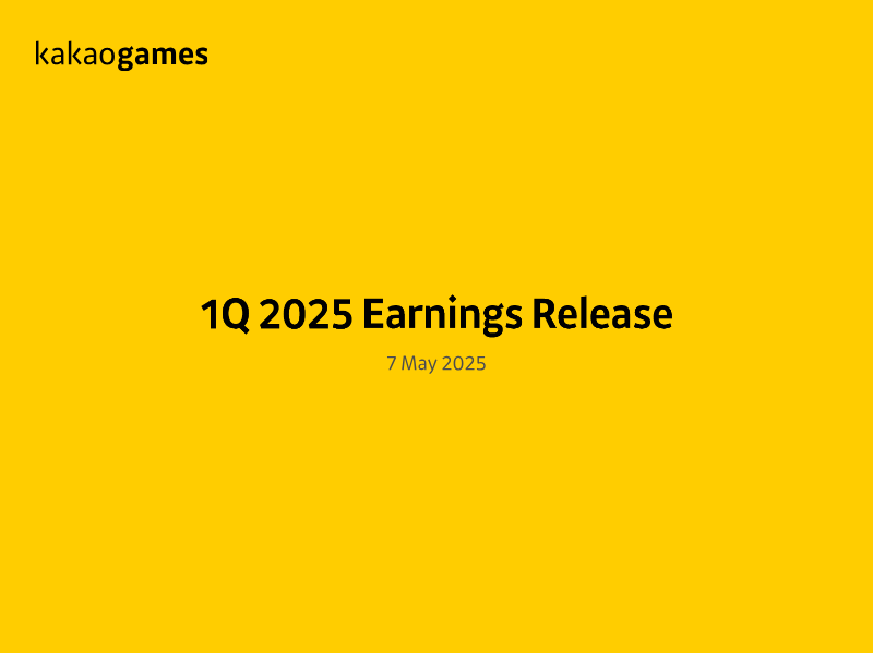 Cover of Kakao Games 1Q 2025 Earnings Release