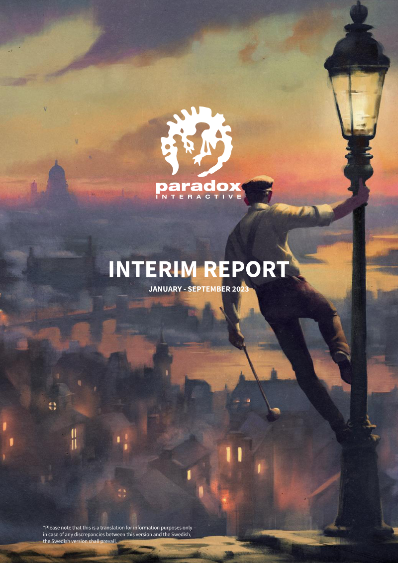 Cover of Paradox Interactive Interim Report: January – September 2023