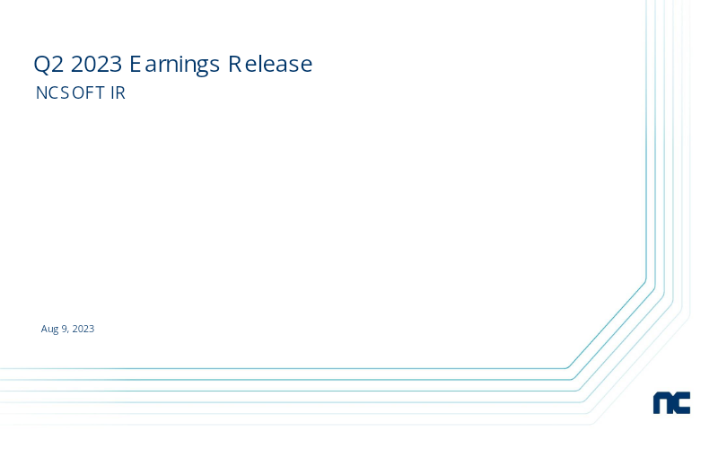 Cover of NCSOFT Q2 2023 Earnings Release