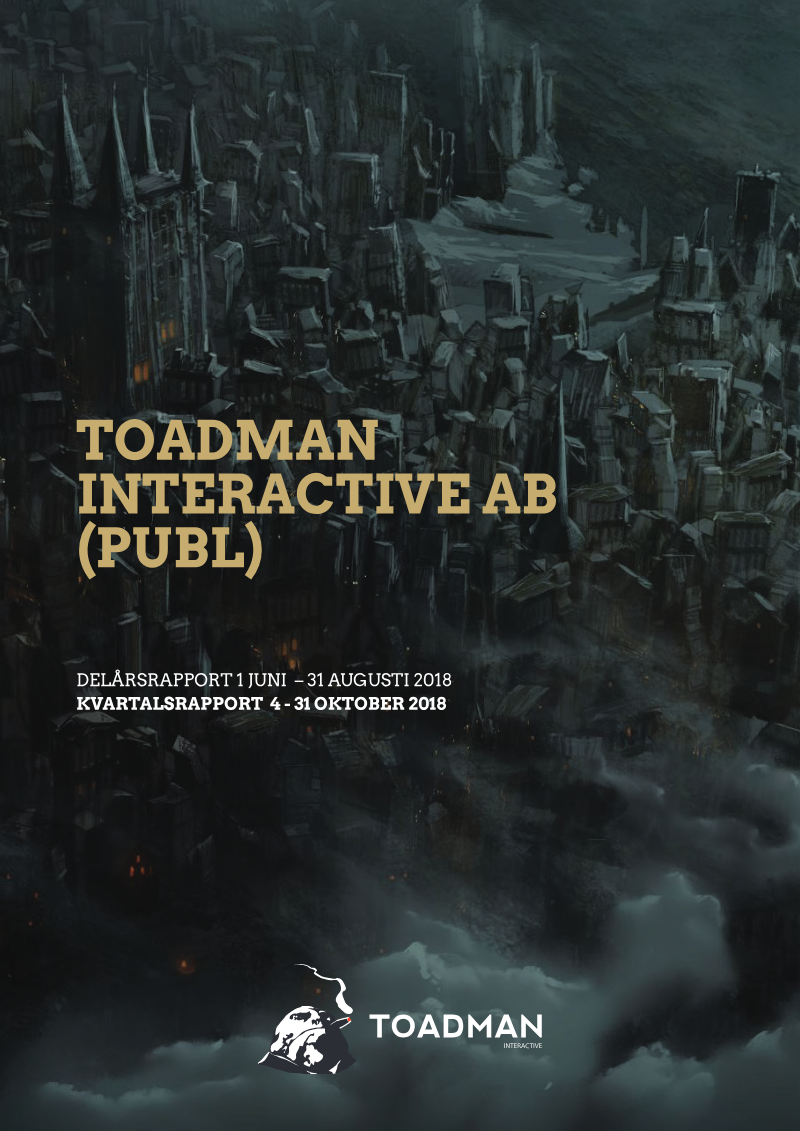 Cover of Toadman Interactive: Interim Report 1 June – 31 August 2018