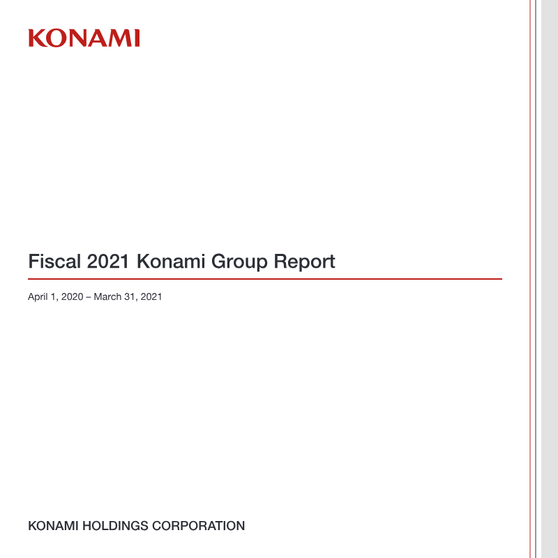Cover of Konami Group Report: Fiscal 2021