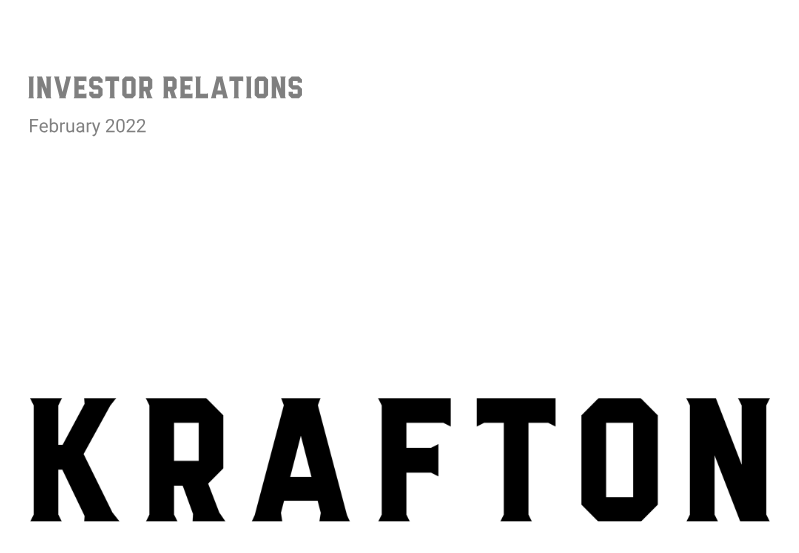 Cover of KRAFTON 4Q21 Investor Presentation