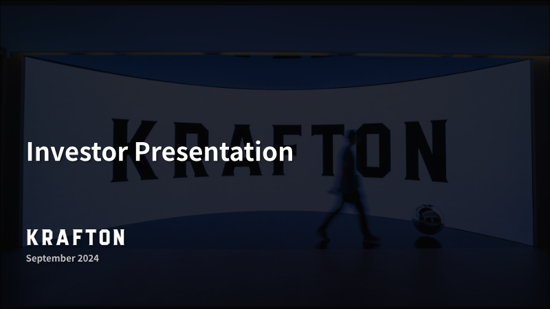 Cover of KRAFTON Investor Presentation: September 2024