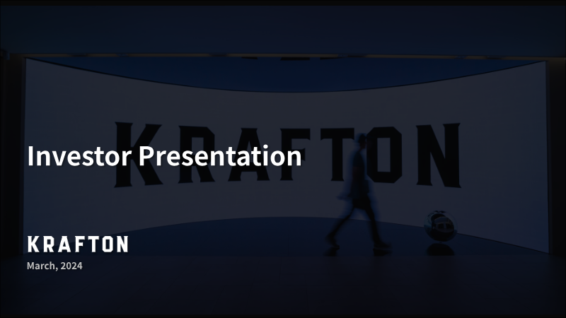 Cover of KRAFTON Investor Presentation: Goldman Sachs Global NDR