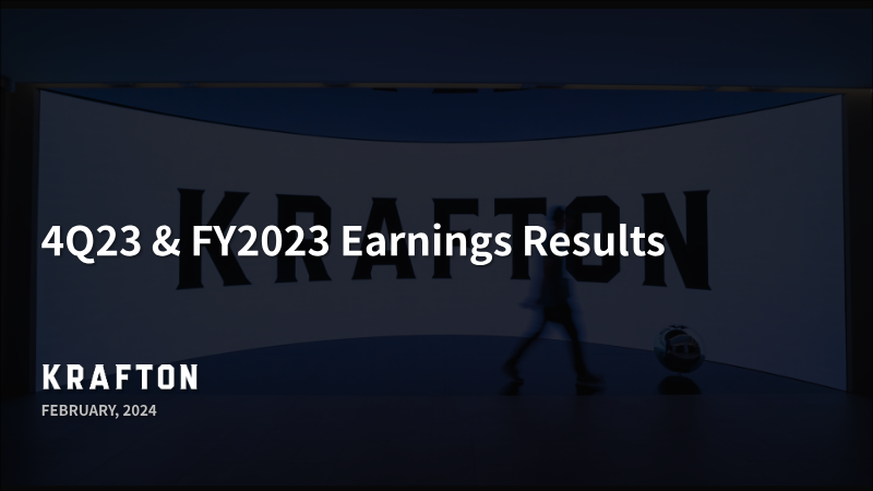 Cover of KRAFTON 4Q23 and FY2023 Earnings Results