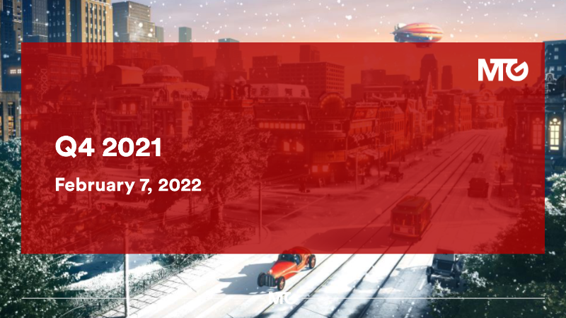 Cover of Modern Times Group Q4 2021 Investor Presentation