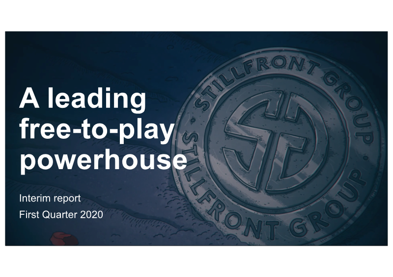 Cover of Stillfront First Quarter 2020 Interim Report