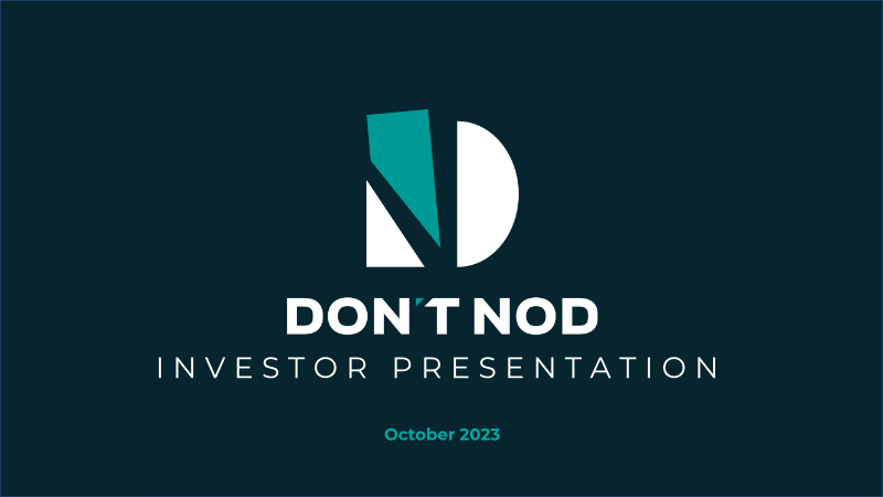 Cover of Don't Nod Investor Presentation: October 2023