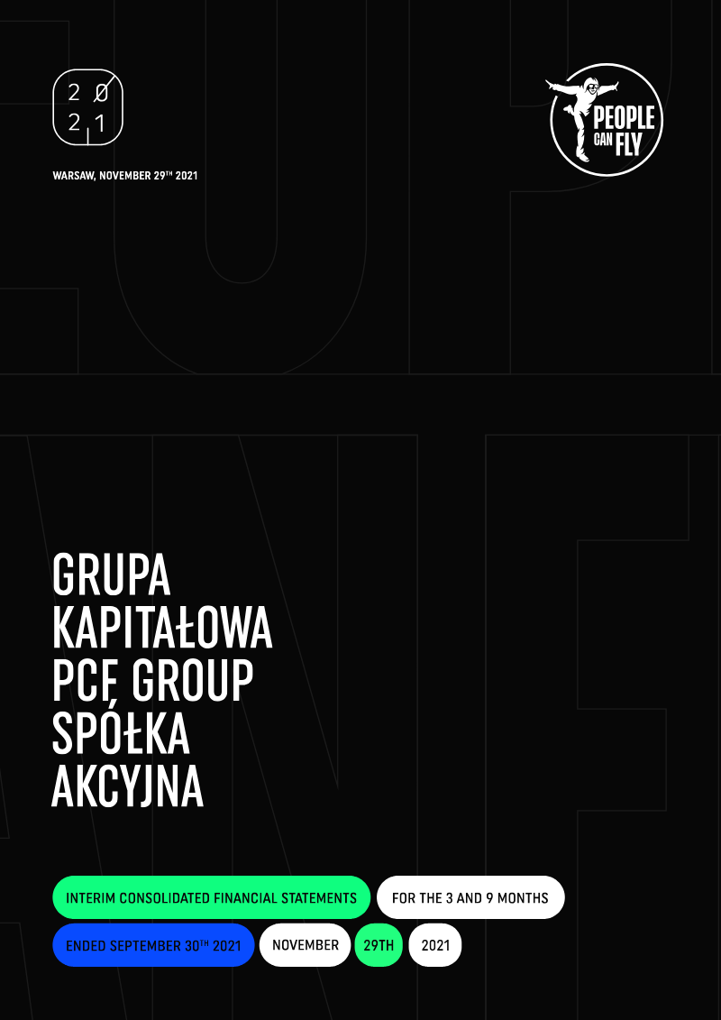Cover of PCF Group Interim Consolidated Financial Statements: Q3 2021