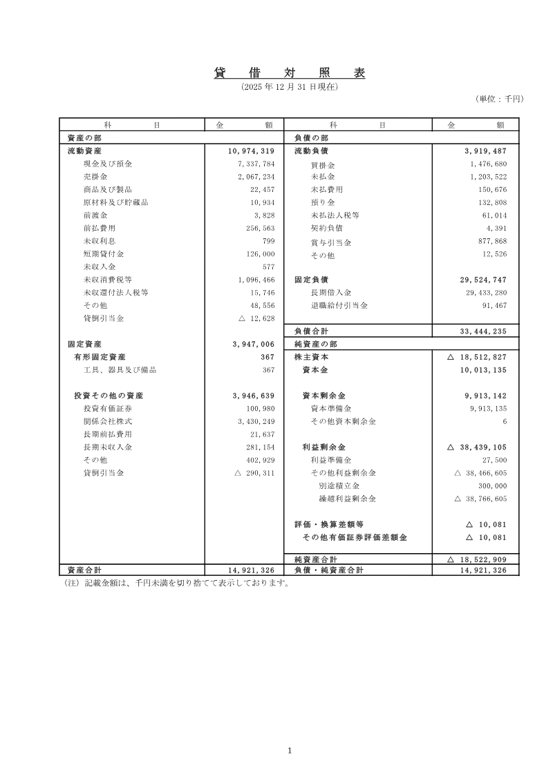 Cover of SNK Corporation Financial Statements: 25th Fiscal Period